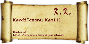 Karácsony Kamill névjegykártya